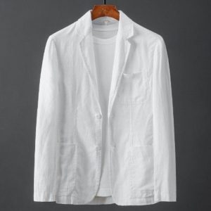 Men's Slim-Fit Linen Suit Jacket