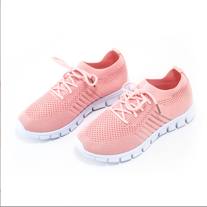 Foreign trade spring and summer style flying mesh women's shoes breathable sports shoes deep mouth lace-up platform sole casual shoes women's running - Image 23