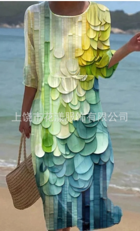 Women's Printed Long-Sleeve Dress - Image 14
