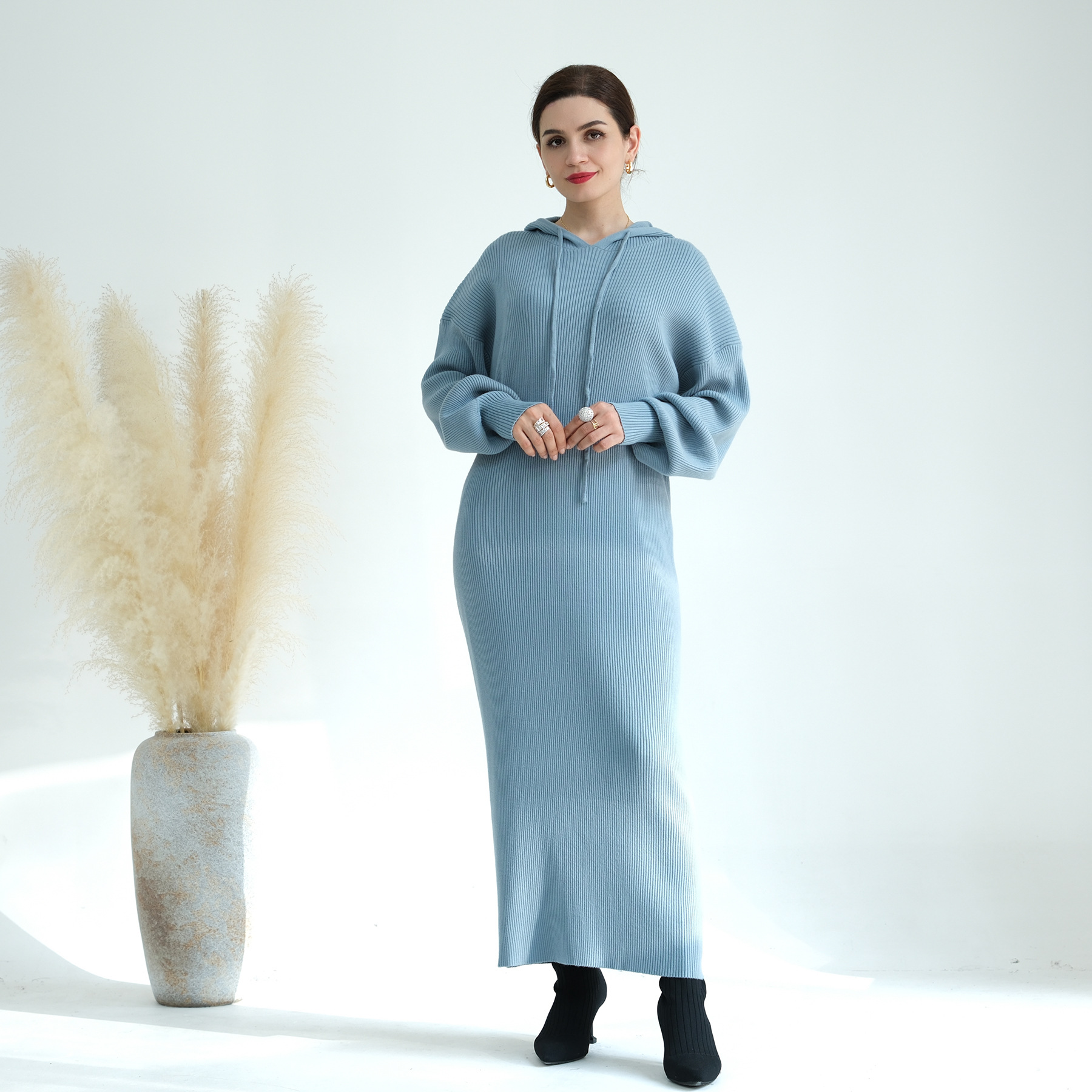 Loriya2023 AliExpress Dubai Middle East Autumn and Winter thickened knitted loose sweater dress LR668 - Image 5