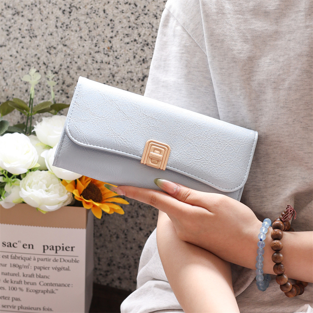 PRETTYZYS Korean Style New Arrival: Simple Solid Color Fashionable High-End Versatile Large Capacity Long Wallet - Image 8