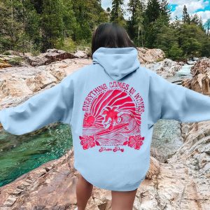 2024 New European Size Women's Drop Shoulder Sleeve Thread Chasing Sunsets Brand Sweatshirt Hoodie Print