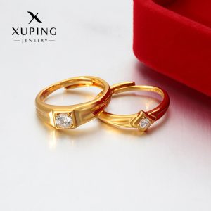 Xuping Cross-border Couple Rings, Trendy Copper Alloy Plated 24k Color, Men's and Women's European and American Style Wedding Rings Wholesale