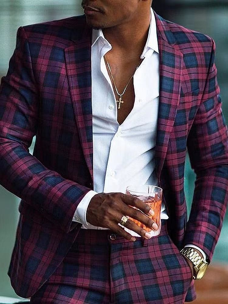 Cross-border foreign trade hot-selling spring and autumn new digital printing plaid men's casual suits and casual jackets - Image 20
