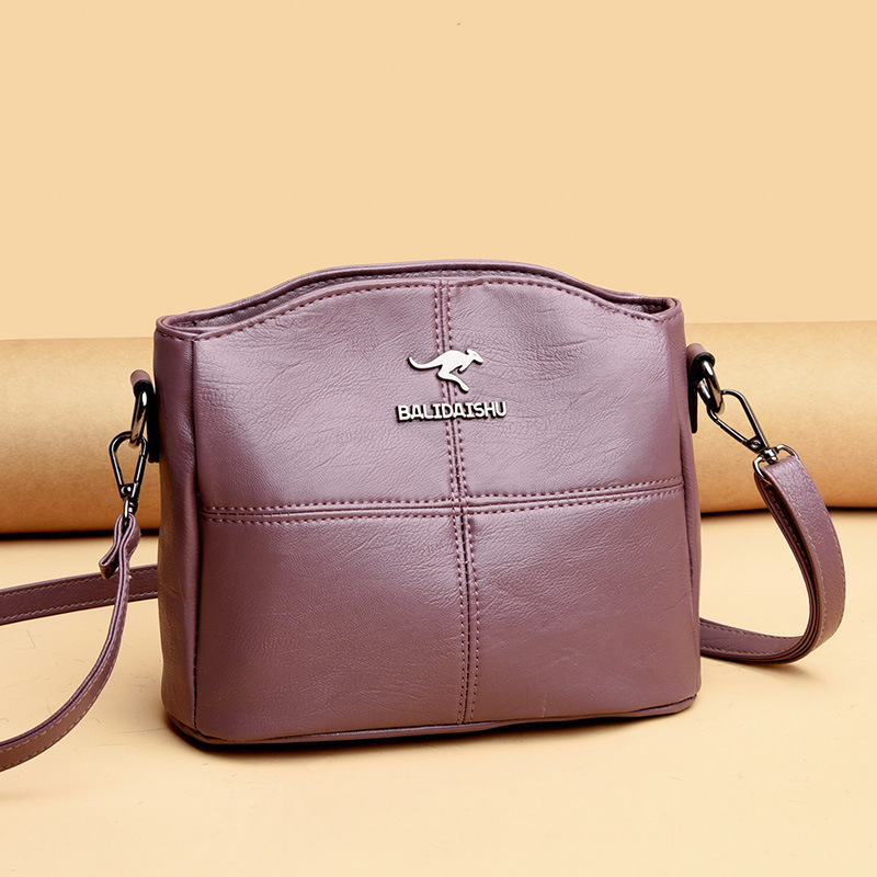 Cross-border women's bag 2023 new splicing middle-aged women's bag single mouth one shoulder Messenger bag trendy mother middle-aged bag wholesale - Image 4