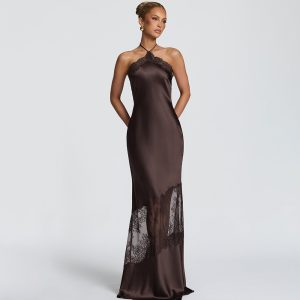 Leopard-Print Halter Maxi Dress