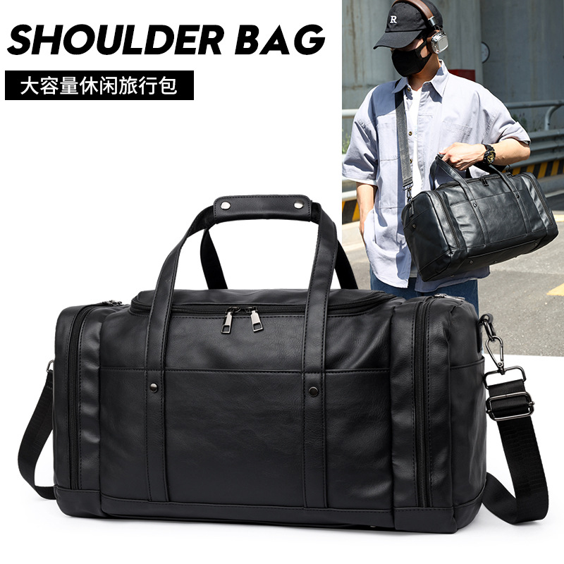 New short-distance travel bag, trendy men's shoulder bag, crossbody bag, large capacity tote bag, outdoor gym bag, storage luggage bag