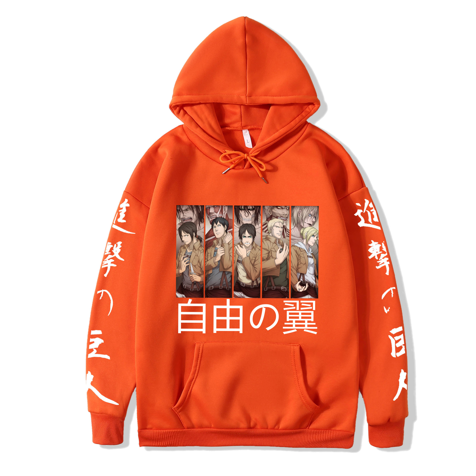 2021 couples wear autumn and winter new popular anime attack giant series illustration loose casual hooded sweater women - Image 8