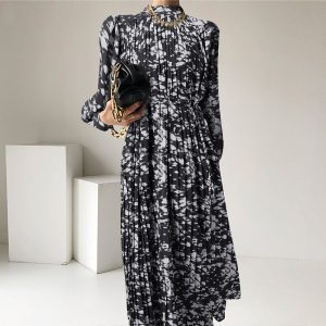 Amazon AliExpress 2023 Spring New Retro Bohemian Fashion Printed Pleated Loose Tank Top