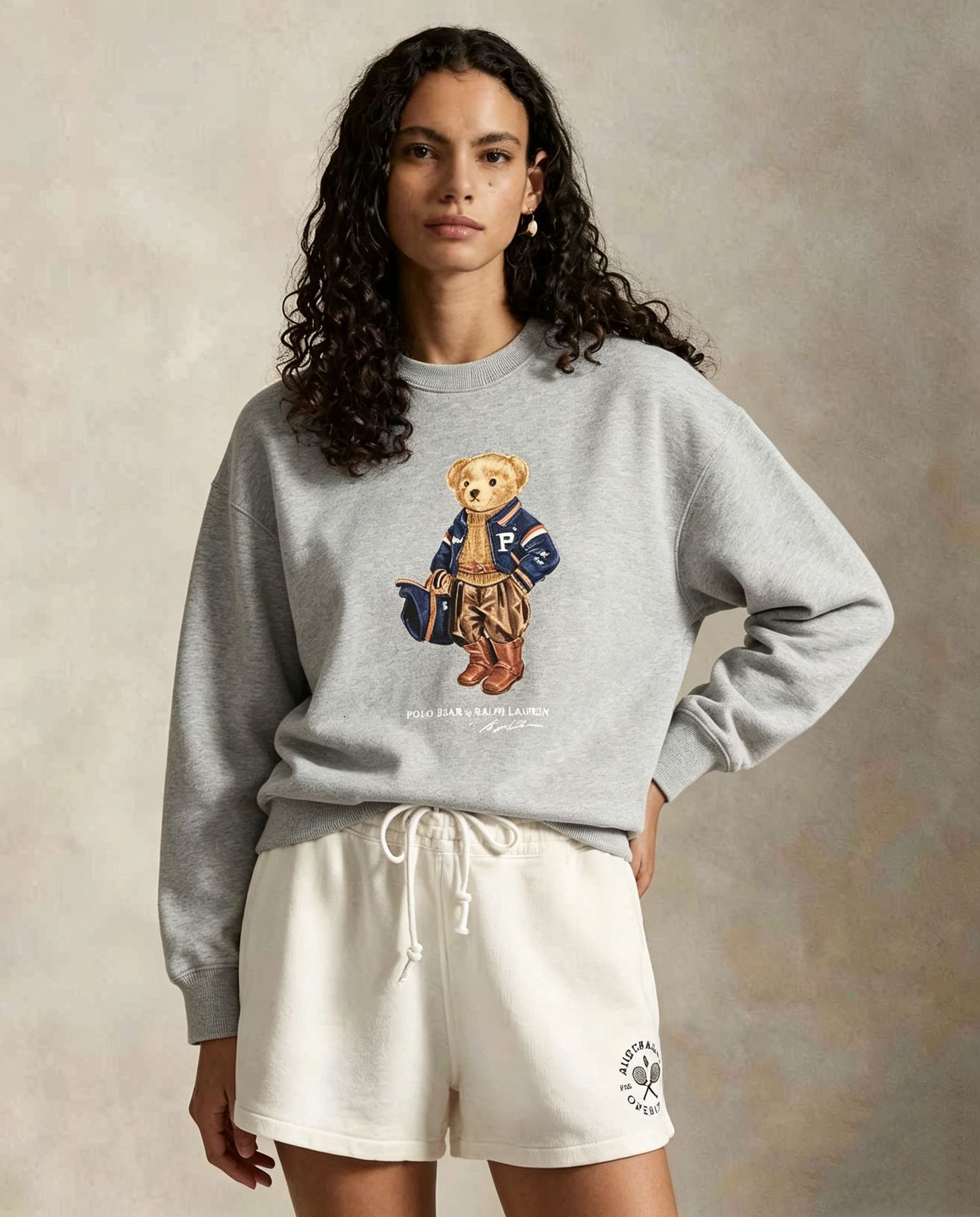 2026 Autumn/Winter European Cross-Border Classic Cartoon Luggage Bear Print Casual Classic Hoodless Sweatshirt - Image 6