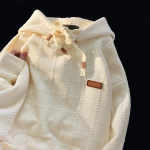 Milky niche high-end hooded sweatshirt for women in early spring and autumn couples loose lazy style oversize thin jacket