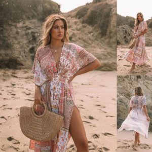 Women's Bohemian-Print Beach Cover-Up Dress