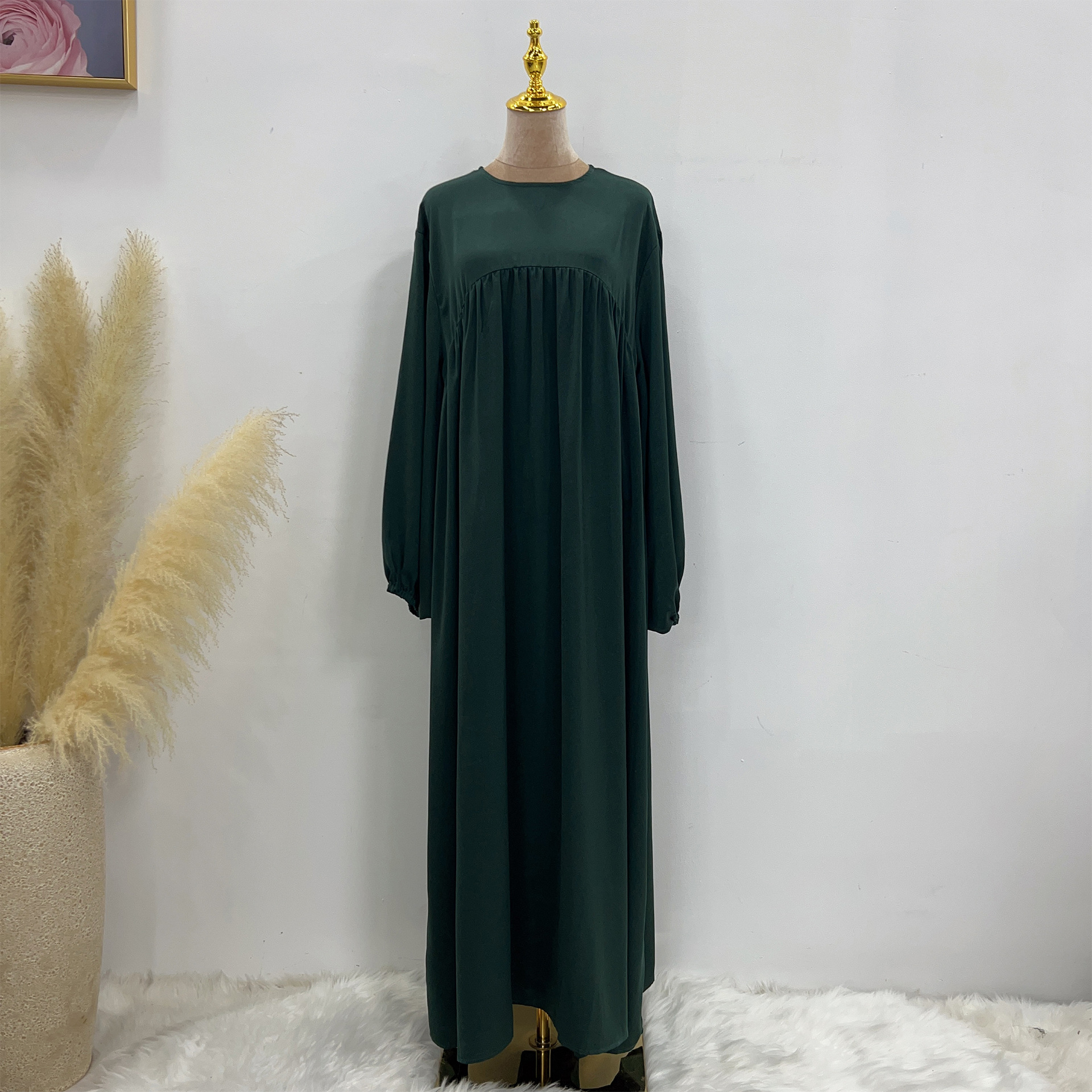 2023 Loriya AliExpress Amazon Swing Solid Color Loose Comfortable Robe Dress LR592 - Image 8