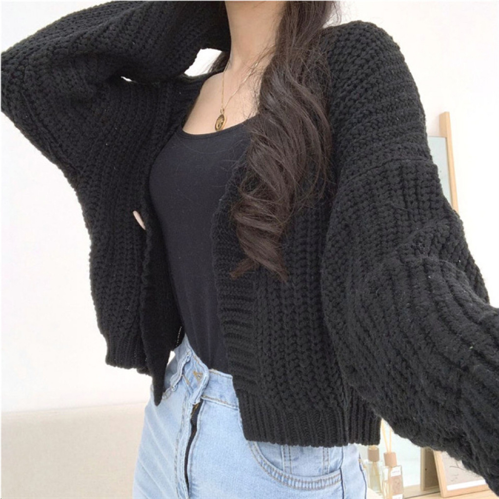 2026 New Sweet and Cute School Style Girls' Top, Loose Fit, Short Sleeve, Single Button Knit Cardigan - Image 8
