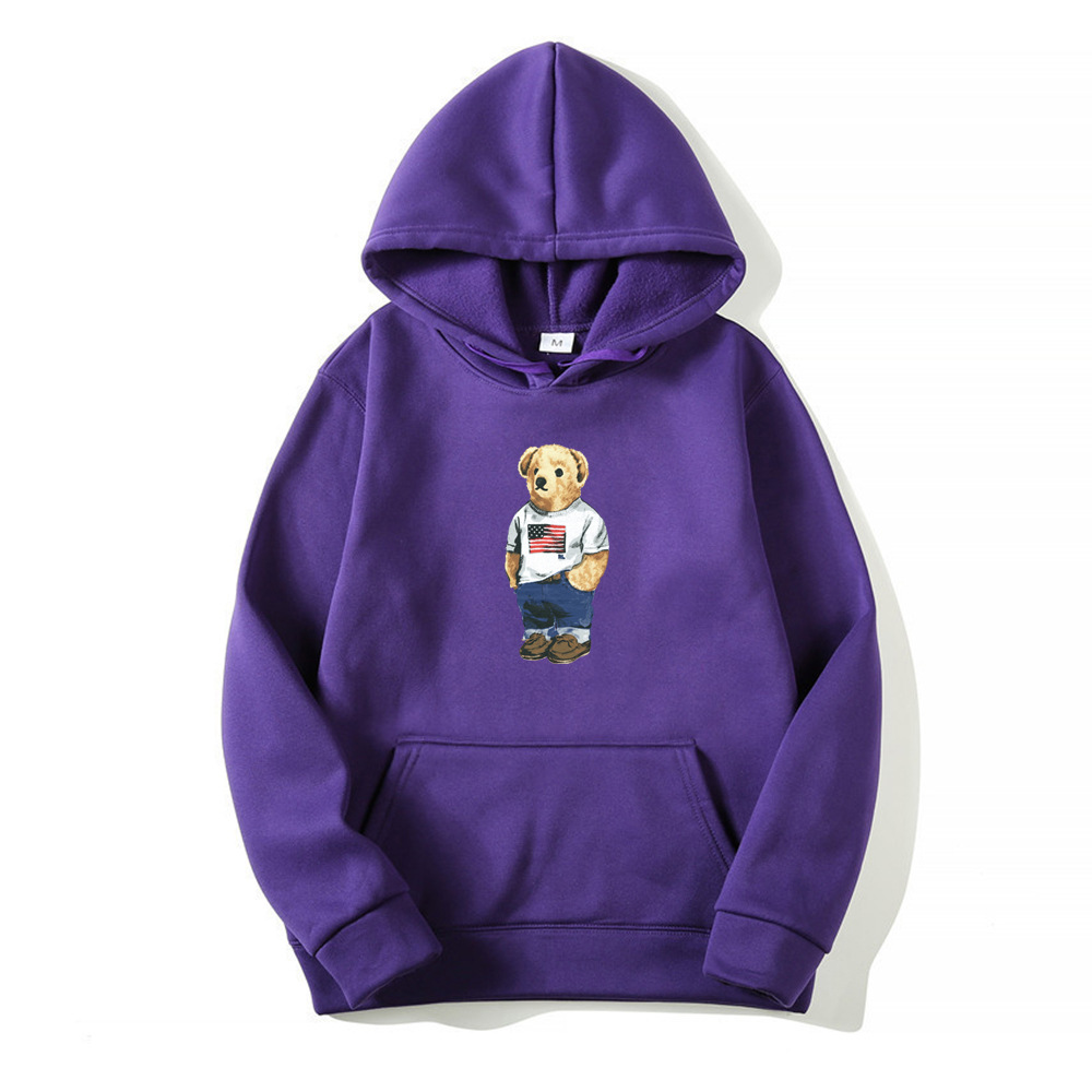 Bear print spring and autumn 2021 thickening new leisure sports hooded long-sleeved sweater AliExpress - Image 12