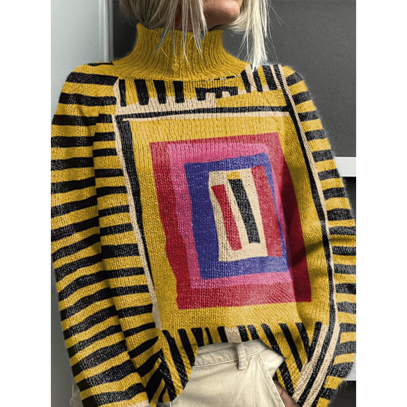 New Christmas Abstract Print Casual Cape Cardigan Sweater for Foreign Trade and Cross-Border - Image 10