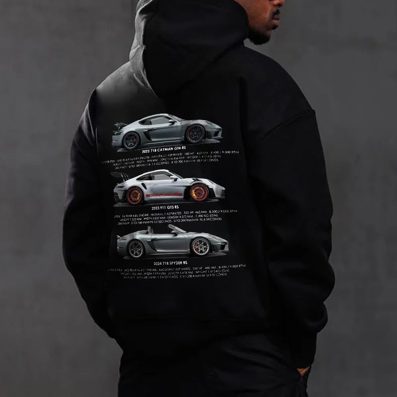 StreetcarHoodiePrintsMen Car Print Trendy Hoodie Loose Casual Versatile Hoodie - Image 42