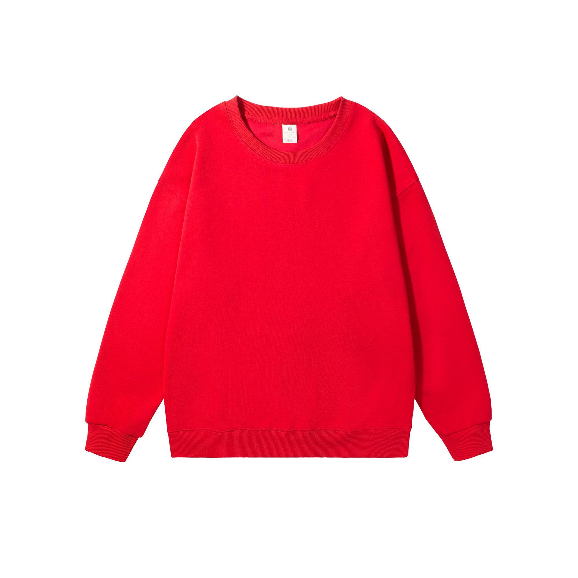 Cross-border European and American heavy loose solid color men's round neck blended cotton double-sided sweater women's Korean version of casual long sleeve couple - Image 12