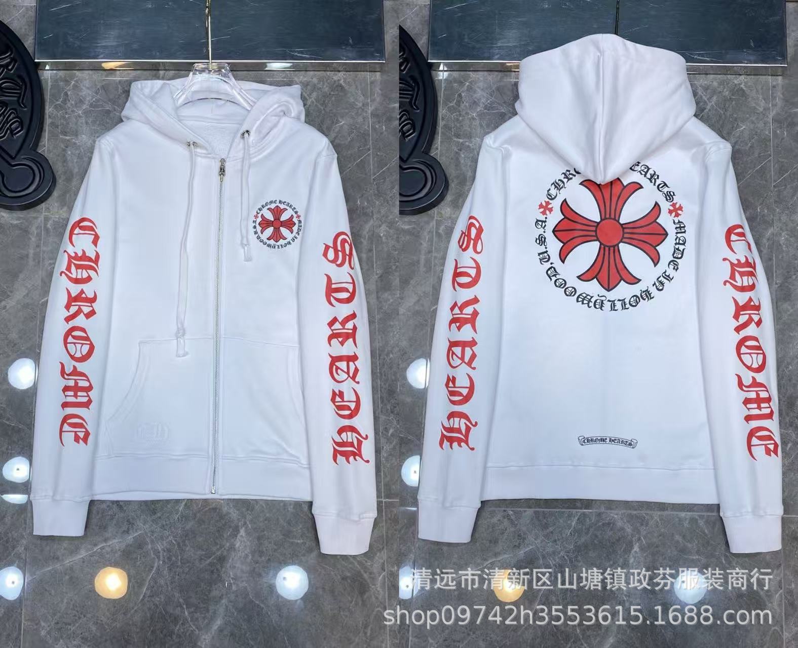 2026 New Cross-Border CH Hoodie Cross Horseshoe Couple Zipper Hooded Sweatshirt Jacket Trendy Brand 30/1 - Image 32