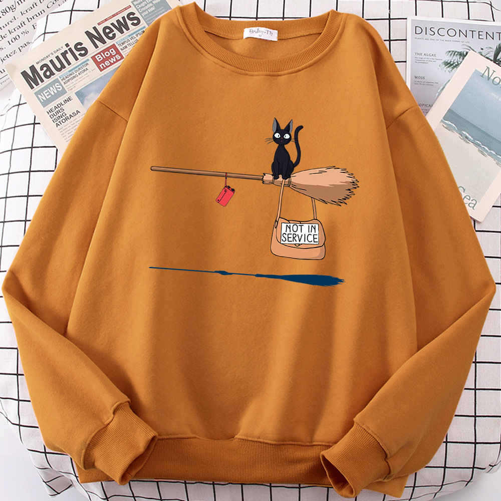 Cross-border autumn and winter girls' clothing cute witch broom kitten plus velvet round neck long-sleeved sweater loose casual jacket - Image 16
