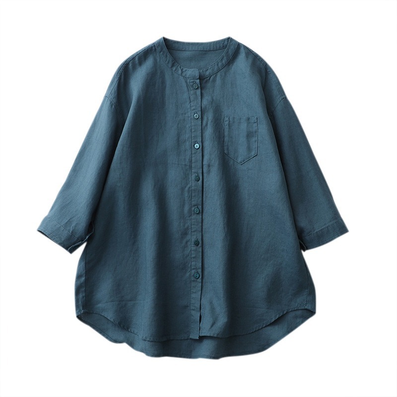 New Japanese style loose-fitting shirt, casual cardigan, three-quarter sleeve, simple and casual style, high-end shirt. - Image 5