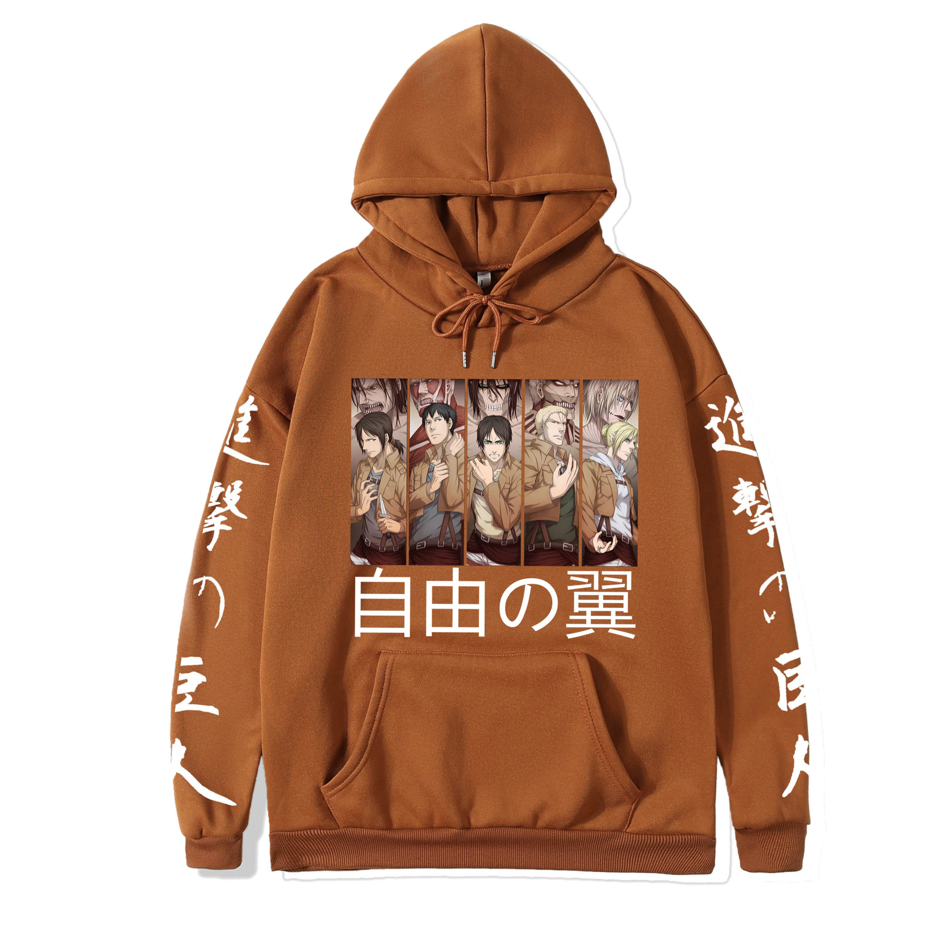 2021 couples wear autumn and winter new popular anime attack giant series illustration loose casual hooded sweater women - Image 20
