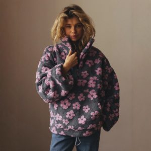 Women's Floral Fleece Sweatshirt