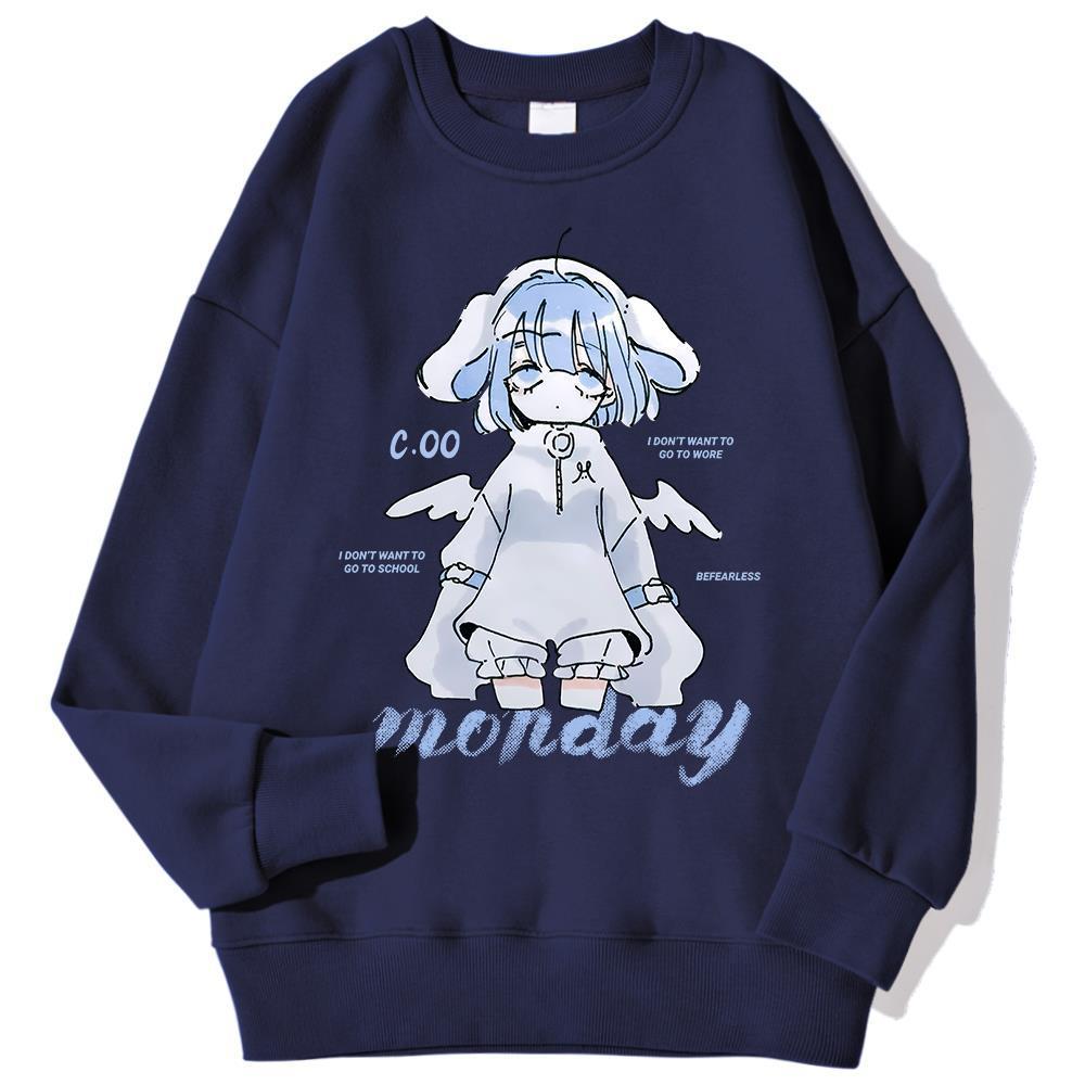 Harajuku Anime Girl Design Sweatshirts Couples Kawaii Hoodie - Image 10