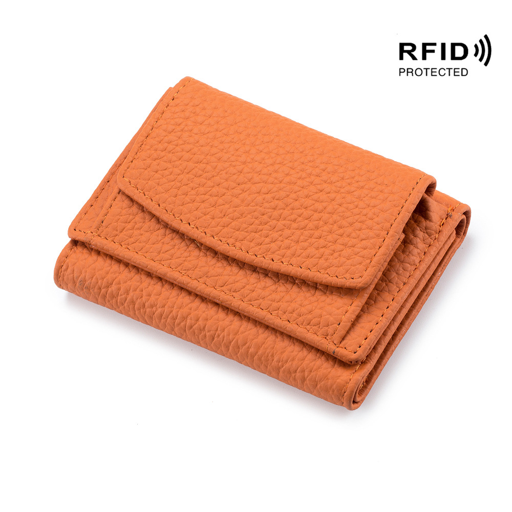 Small wallet women's genuine leather Japanese-style financial cloth rfid coin bag wallet foreign trade women's mini wallet short purse - Image 19