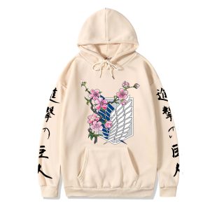 2021 couples wear autumn and winter new popular anime attack giant series illustration loose casual hooded sweater women