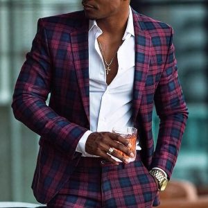 Cross-border foreign trade hot-selling spring and autumn new digital printing plaid men's casual suits and casual jackets