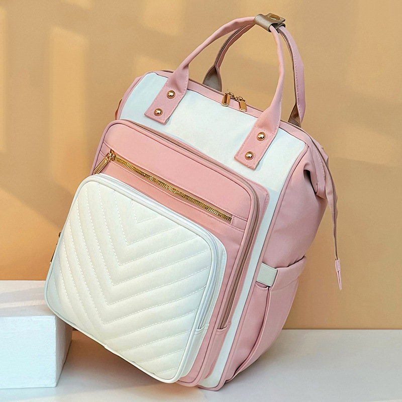 Mommy bag European and American style high quality Oxford cloth portable mother and baby bag outdoor travel multi-pocket large size mommy bag - Image 6