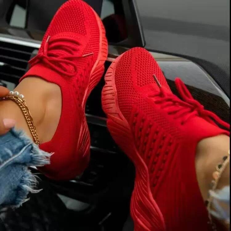 Manufacturers in stock foreign trade large size lace-up sneakers women 2021 new independent station mesh thick-soled casual daddy shoes - Image 4