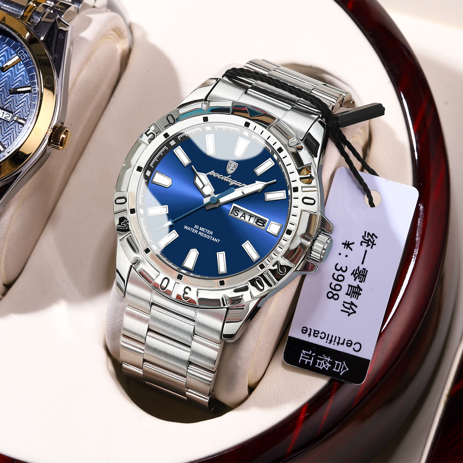 Swiss brand's new luxury men's watch, a super luminous quartz wristwatch, is a hot-selling item for live streaming and export, available for dropshipping. - Image 7