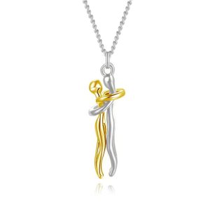 Cross-border best-selling necklace, creative and unique mother and child hugging pendant, Amazon best-selling Mother's Day gift jewelry.