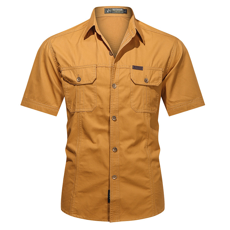 2024 Spring and Autumn New Shirt Men's Long Sleeve Cotton Casual Solid Color Shirt Middle-aged and Young Worker Slim Jacket - Image 26