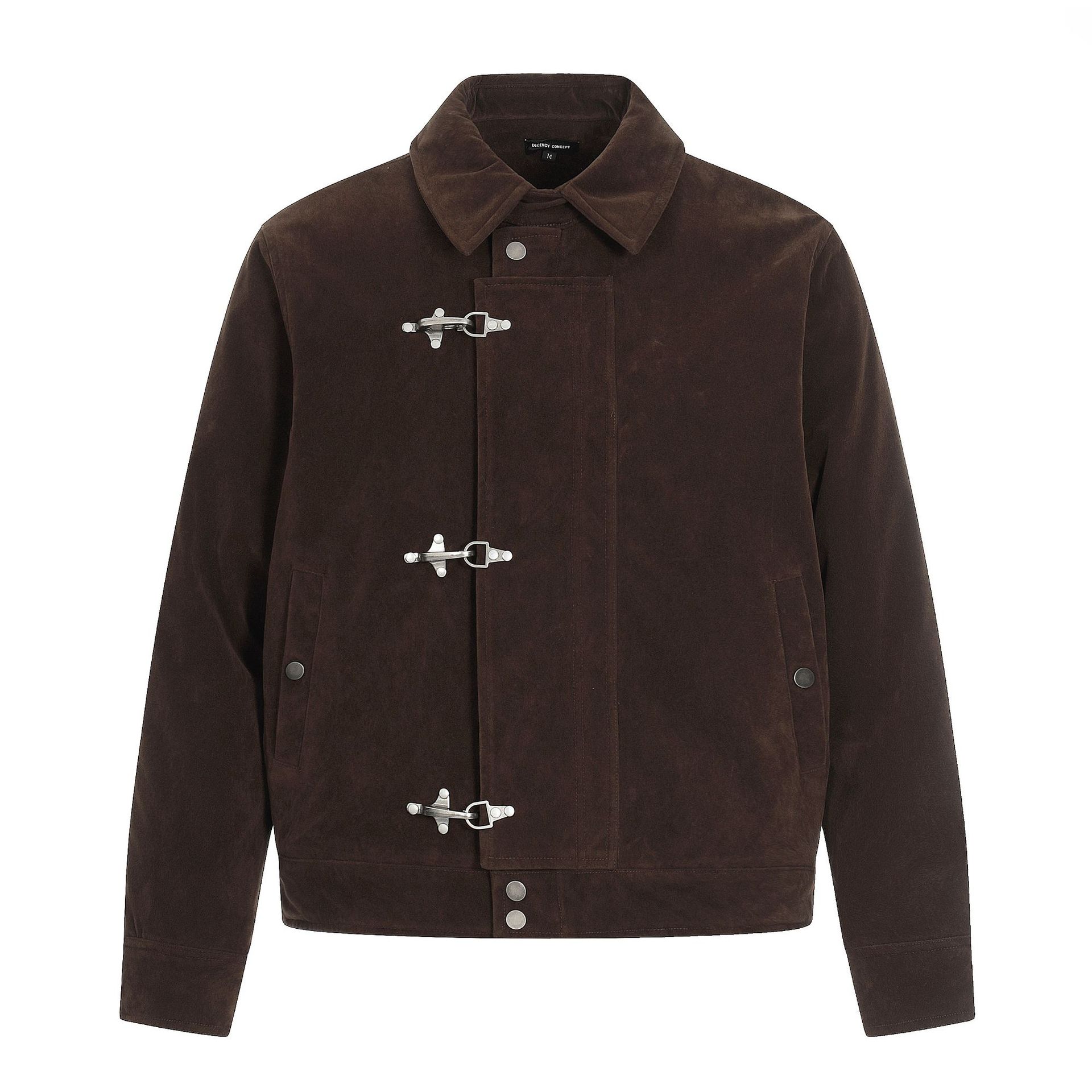 0283 American High Street Trendy Workwear Jacket for Men and Women, Airplane Buckle Design, Short Wide Collar Cotton Coat - Image 5