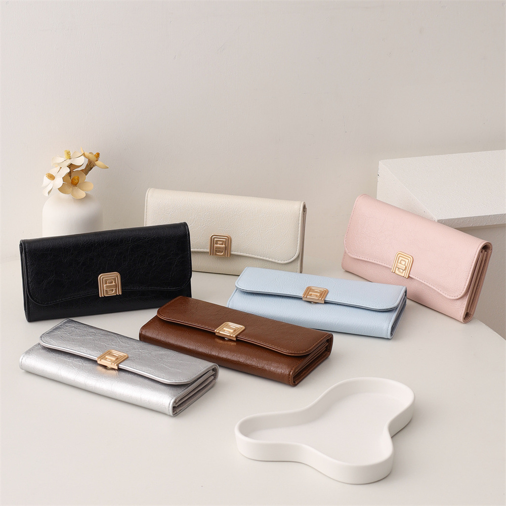 PRETTYZYS Korean Style New Arrival: Simple Solid Color Fashionable High-End Versatile Large Capacity Long Wallet - Image 2