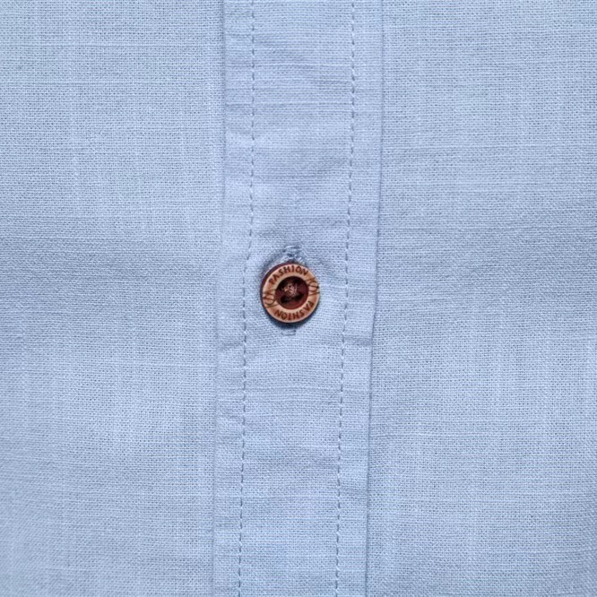 Spring and summer new ribbon business shirt men's cotton and linen casual Japanese fashion solid color long-sleeved shirt men's US size - Image 4