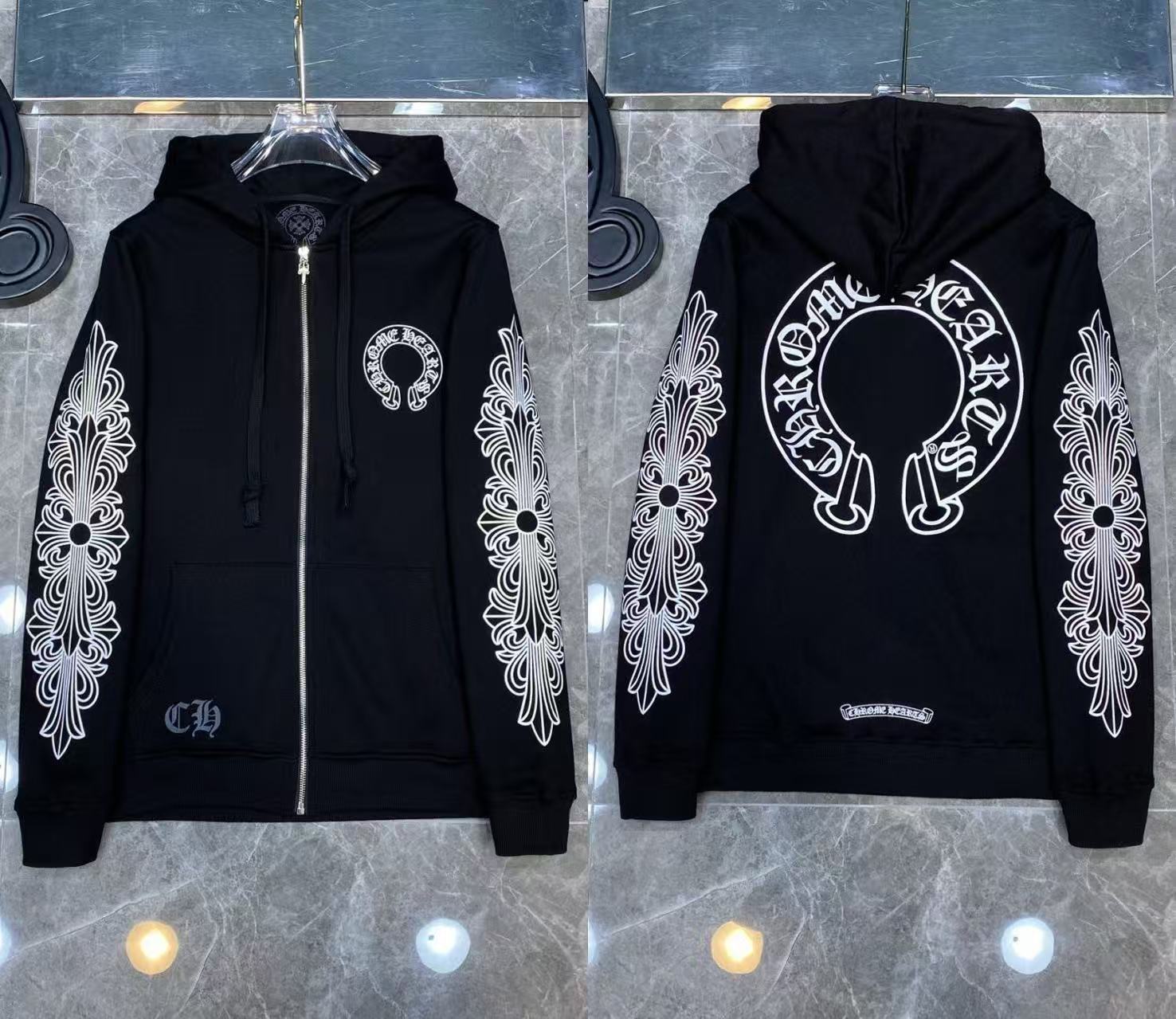 2026 New Cross-Border CH Hoodie Cross Horseshoe Couple Zipper Hooded Sweatshirt Jacket Trendy Brand 30/1 - Image 17