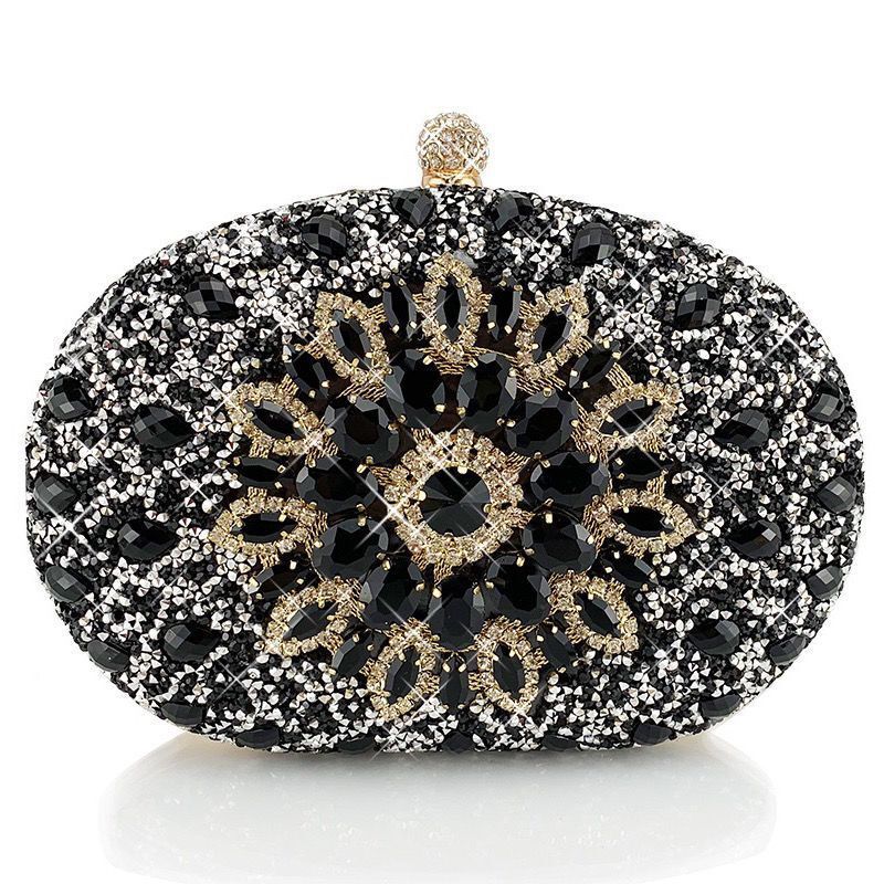 New Sunflower Diamond Buckle Fashion Dinner Bag Party Evening Versatile Hand Messenger Shoulder Bag Wedding Bag Female Bag - Image 3