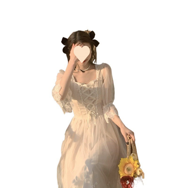 2024 early spring new first love gentle dress tea break French temperament white dress fairy super fairy forest series - Image 6