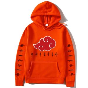 Naruto Printed - Adult Hoodies with Black Letters on Sleeves