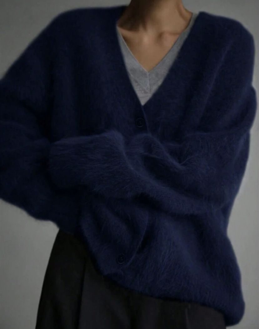 2026 Cross-Border Hot Selling Spring and Autumn Faux Mink Cardigan Women's Loose-fitting Sweater Coat Soft Long-Sleeved Knitwear - Image 9