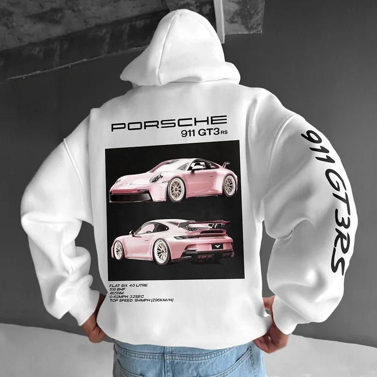 StreetcarHoodiePrintsMen Car Print Trendy Hoodie Loose Casual Versatile Hoodie - Image 4