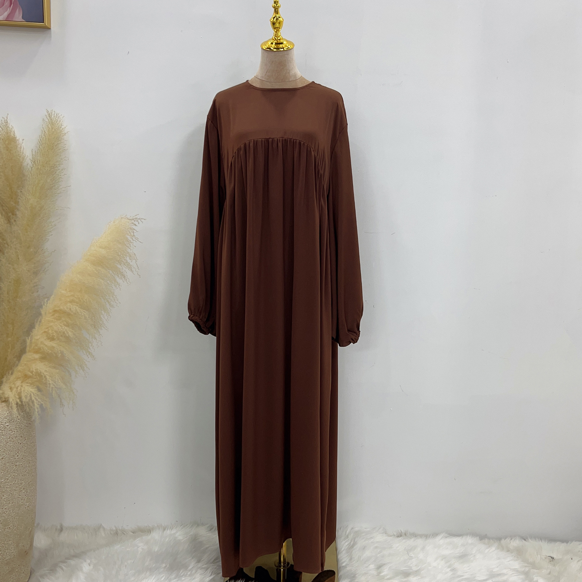 2023 Loriya AliExpress Amazon Swing Solid Color Loose Comfortable Robe Dress LR592 - Image 13
