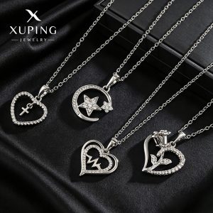 Xuping Alloy European and American Cross-border Simple Heart-shaped Necklace High-end Niche Fashion Heart Pendant Jewelry Wholesale Women's