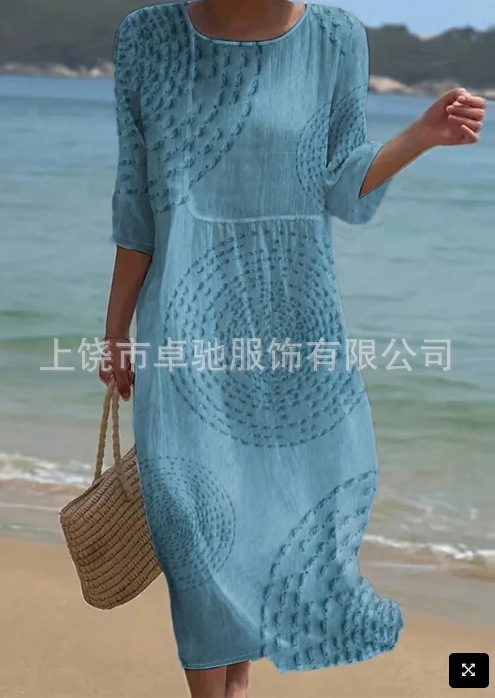 Women's Printed Long-Sleeve Dress - Image 24