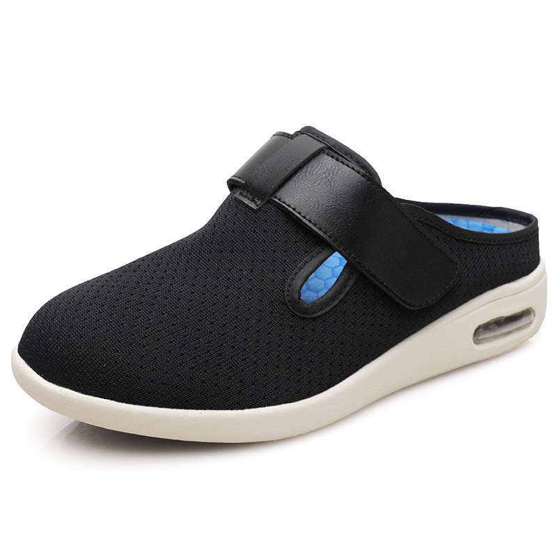Summer walking shoes for the elderly with fattening and widening half-cup casual shoes for swollen feet and easy to take off shoes with anti-slip Velcro cross-border - Image 7
