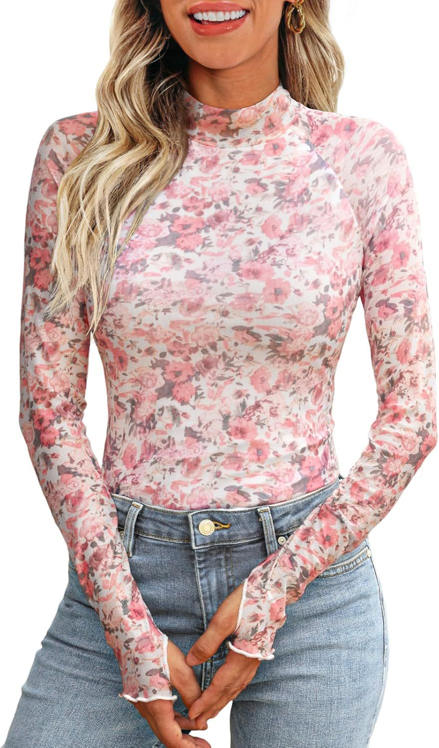 Women's Lace-Panel Turtleneck Top - Image 10